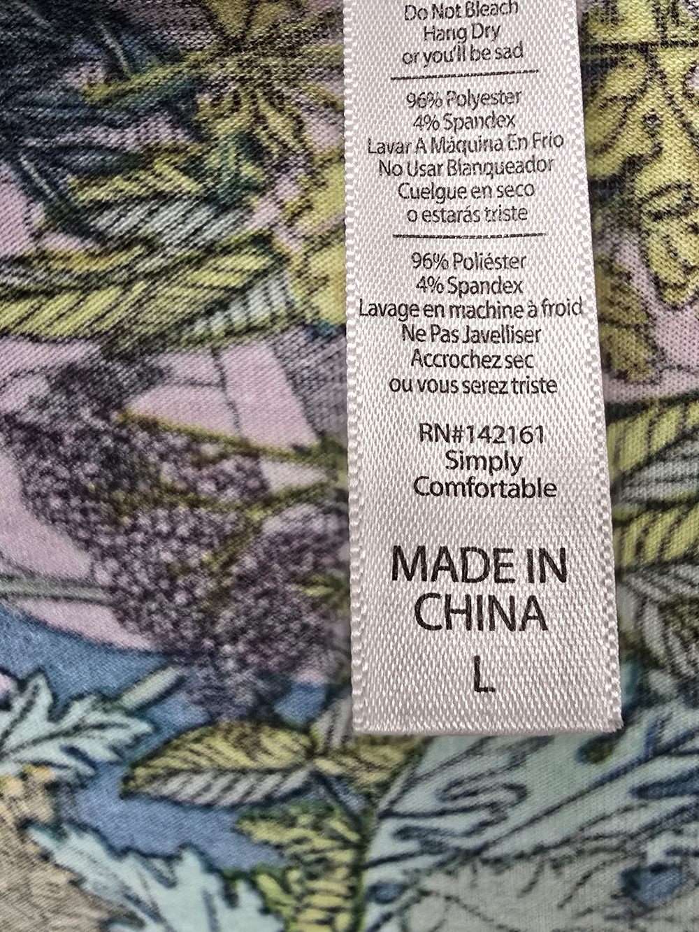 LuLaRoe Floral Scoop Neck Tunic Top Tee Teal Purple Large - Picture 4 of 8